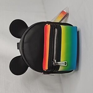Disney Parks Loungefly Rainbow Pride Mini Backpack Wristlet Belt Bag NWT